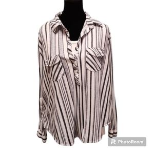 Love Potion - long sleeve/striped/Gray & white/2X